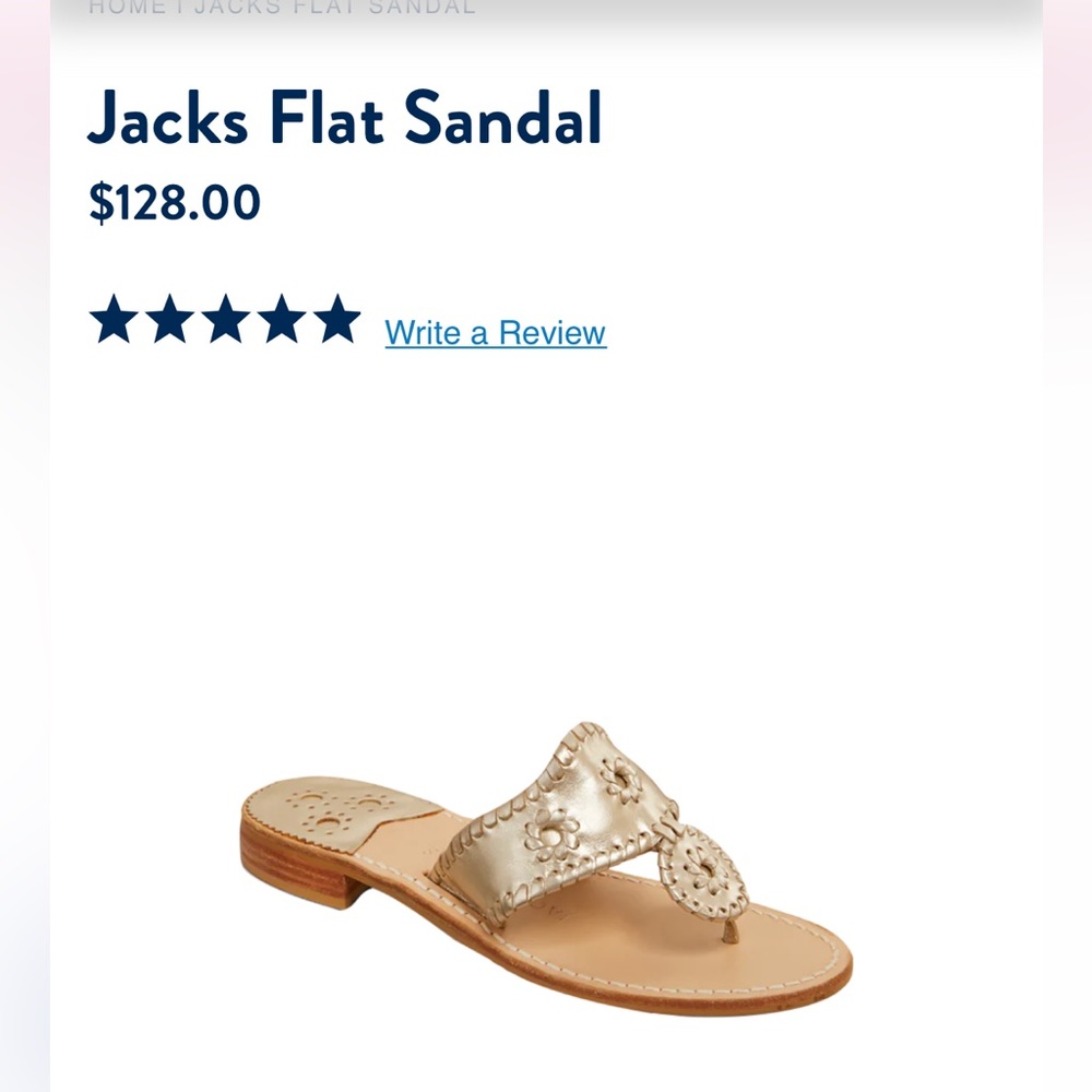 Jack Rogers - Jacks Flat Sandals, platinum, size 8.